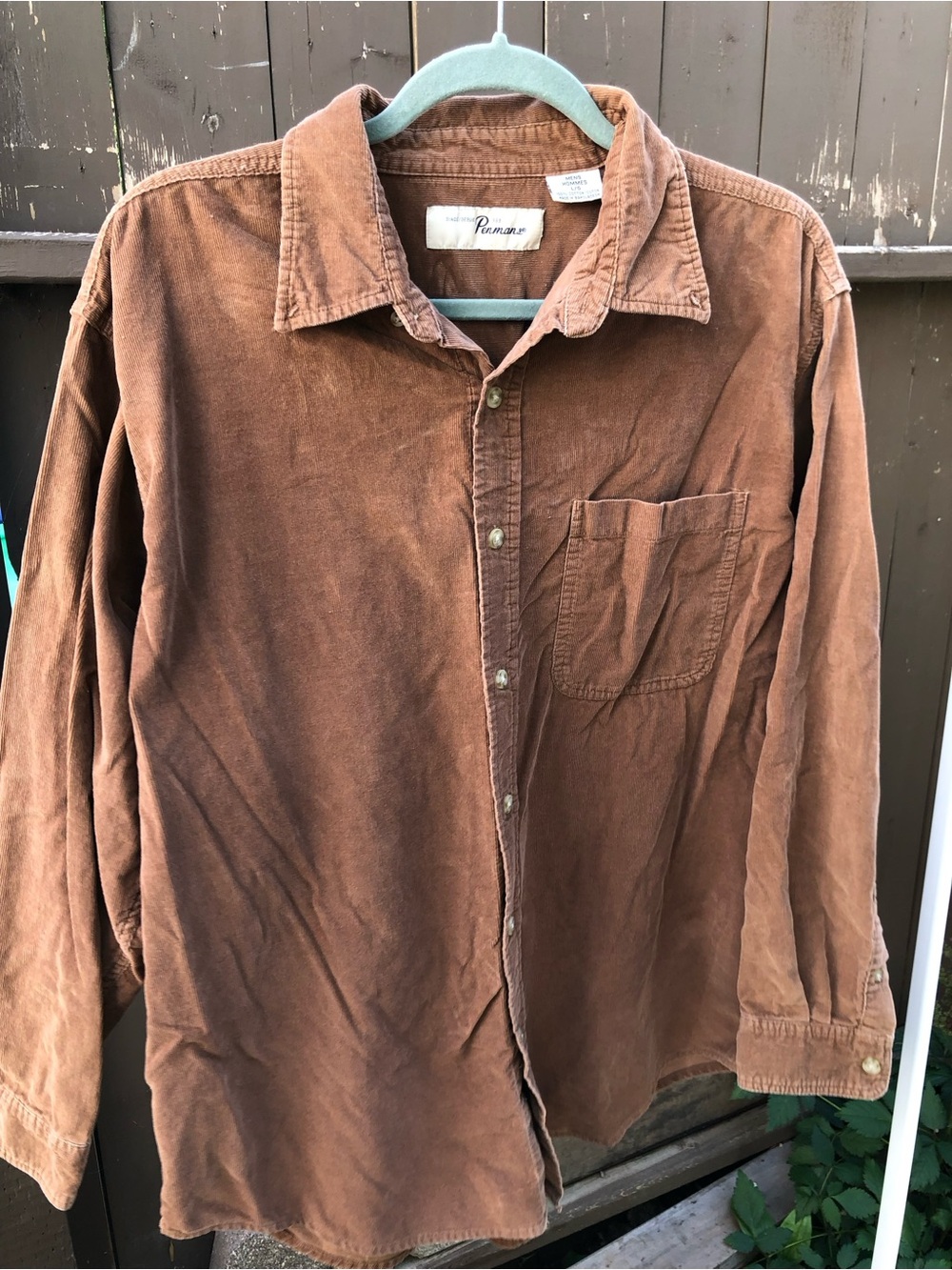 90s Y2K Penmans Light Brown Corduroy Button-Up Shirt